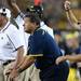 Michigan defensive coordinator Greg Mattison and head coach Brady Hoke shout from the sidelines during the second half at Michigan Stadium on Saturday, September 7, 2013. Melanie Maxwell | AnnArbor.com